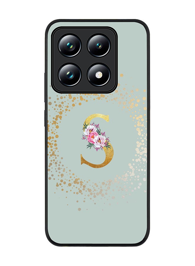 Stylizedd For Xiaomi 14T pro Case,Slim fit Camera Protection, Shockproof Thin Phone cover - Custom Monogram Floral - S (Light Grey ) - Image 1