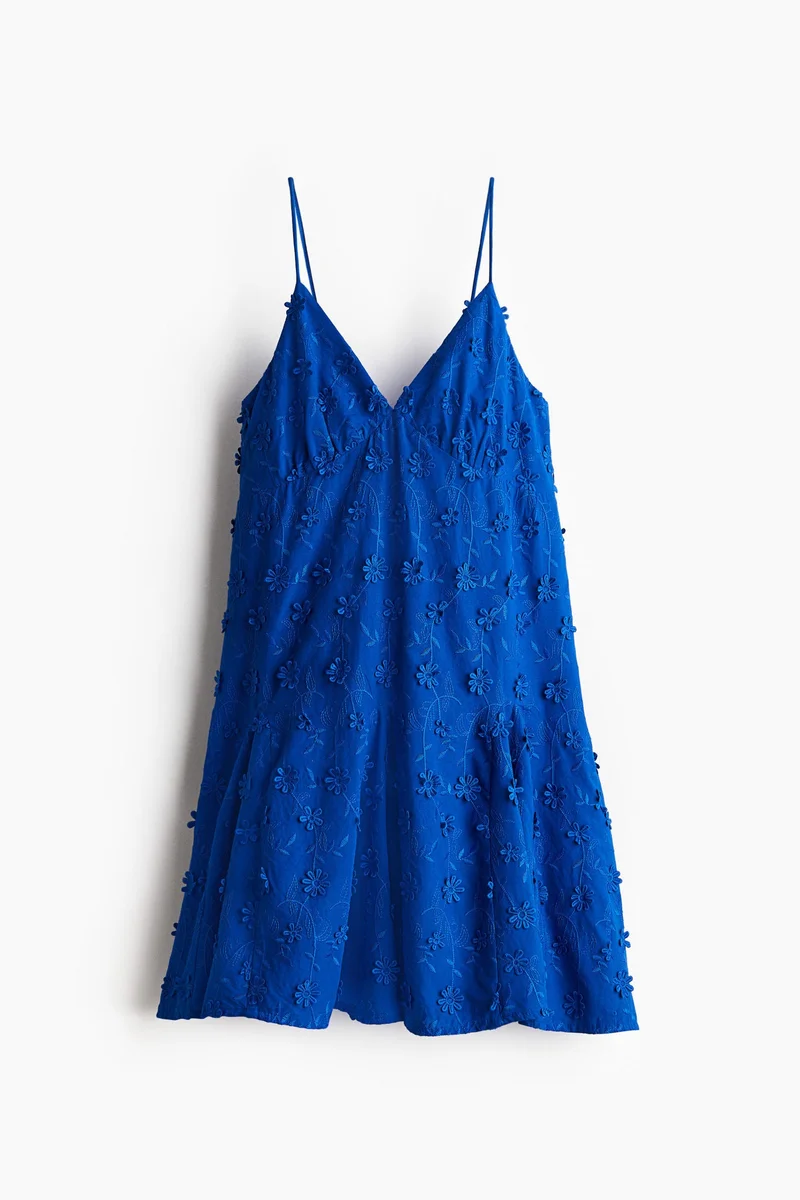 H&M Appliquéd cotton dress