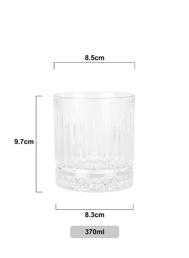 Ollieroo كؤوس زجاجية بنقش بارز، مجموعة من 6 كؤوس سعة 370 مل، أكواب شرب متينة للمشروبات، الماء، العصير، البيرة، النبيذ - مجموعة زجاجية خاصة، أدوات مائدة، آمنة في غسالة الصحون - Image 4