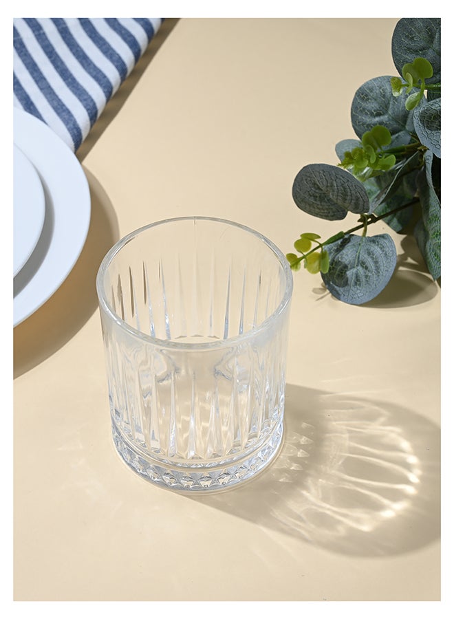 Ollieroo كؤوس زجاجية بنقش بارز، مجموعة من 6 كؤوس سعة 370 مل، أكواب شرب متينة للمشروبات، الماء، العصير، البيرة، النبيذ - مجموعة زجاجية خاصة، أدوات مائدة، آمنة في غسالة الصحون - Image 3