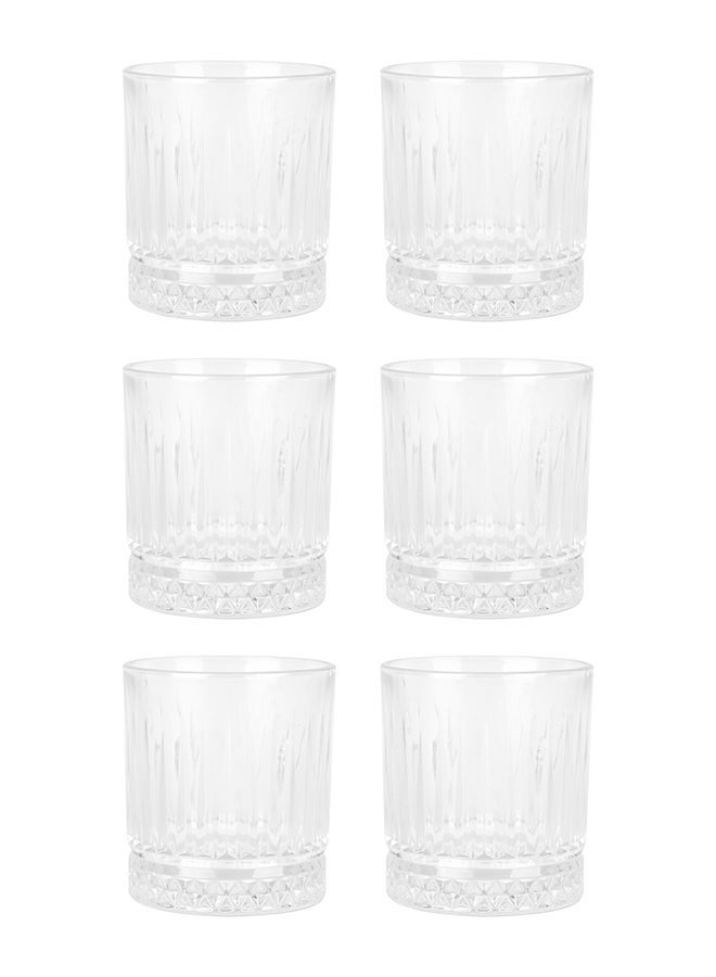 Ollieroo كؤوس زجاجية بنقش بارز، مجموعة من 6 كؤوس سعة 370 مل، أكواب شرب متينة للمشروبات، الماء، العصير، البيرة، النبيذ - مجموعة زجاجية خاصة، أدوات مائدة، آمنة في غسالة الصحون - Image 2
