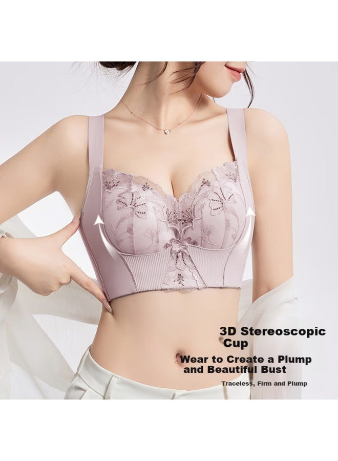 GRACEWELL Tingmei Lace Adjustable Push-up Bra For Small Side Support, Lift, Anti-sagging, Wireless Brassiere - Image 2