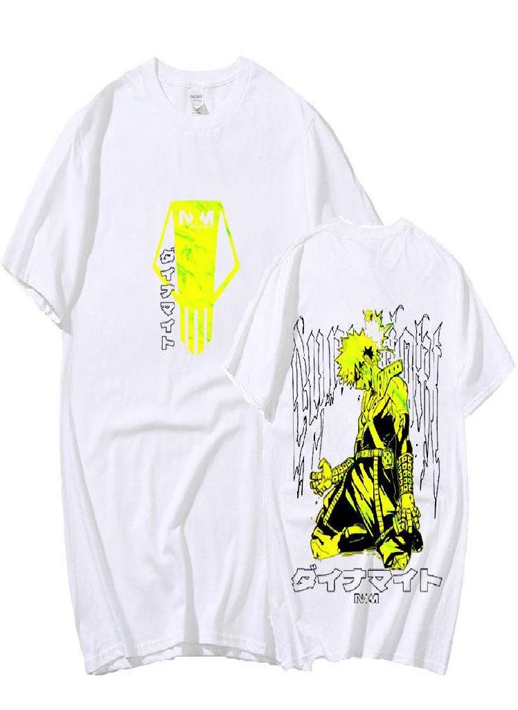 Eckek - Anime My Hero Academia Bakugo Katsuki Graphic Print T-shirt Men's Woman Cotton Oversized T Shirts Top Harajuku Streetwear Unisex - Image 1