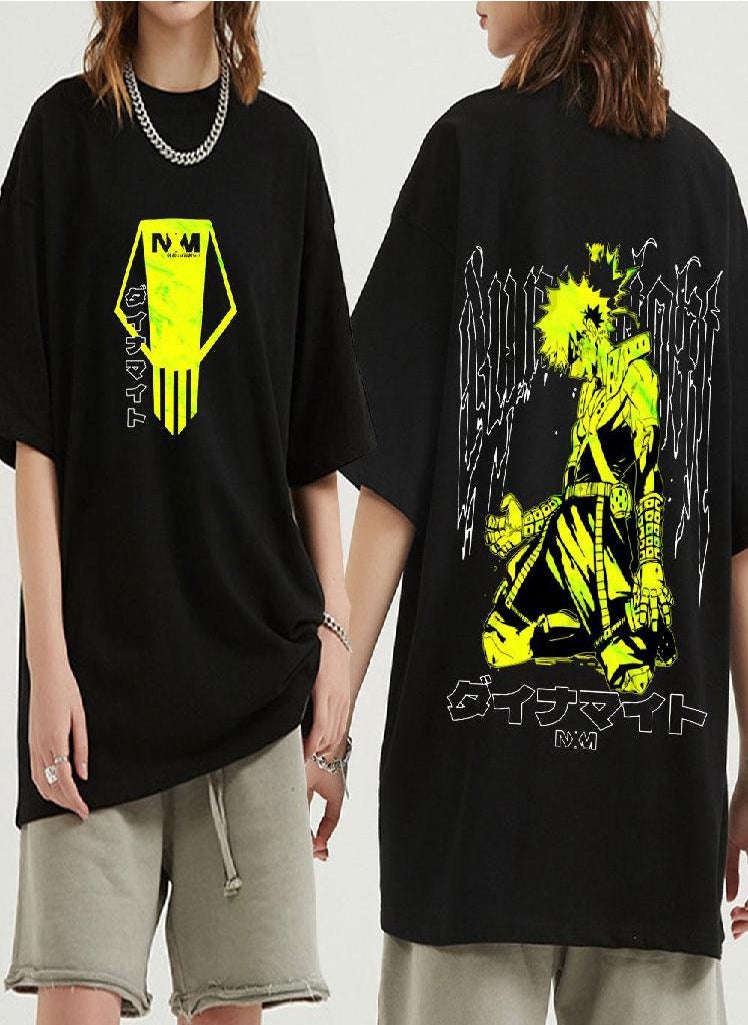 Eckek - Anime My Hero Academia Bakugo Katsuki Graphic Print T-shirt Men's Woman Cotton Oversized T Shirts Top Harajuku Streetwear Unisex - Image 1
