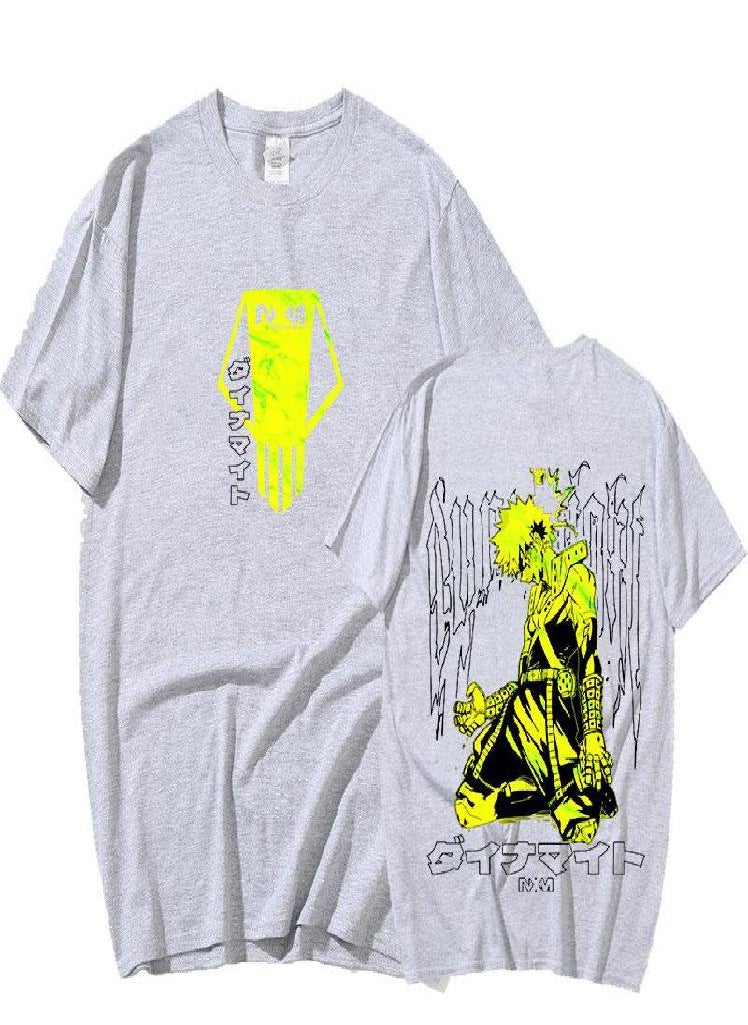 Eckek - Anime My Hero Academia Bakugo Katsuki Graphic Print T-shirt Men's Woman Cotton Oversized T Shirts Top Harajuku Streetwear Unisex - Image 1