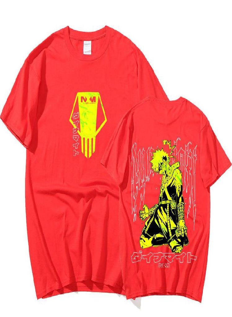 Eckek - Anime My Hero Academia Bakugo Katsuki Graphic Print T-shirt Men's Woman Cotton Oversized T Shirts Top Harajuku Streetwear Unisex - Image 1