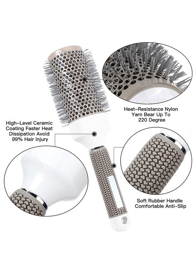Aozzy Round Brush Set For Blow Drying With Boar Bristle Vented Curved Detangling Hair Brush Thermal Ceramic & Ionic Tech Reduce Frizz Hair Makes Hair More Smooth And Shiny For Curling & Straightening - Image 5