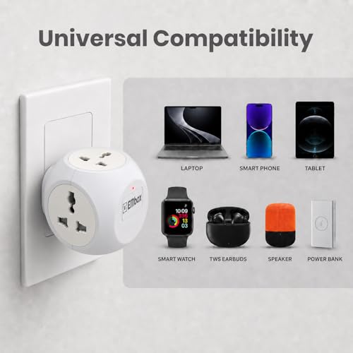 EMBOX Multi Plug Adapter | 6 amp Universal Sockets and LED Indicator Safety Shutter | 3 Pin Plug Socket Extension, Charging Mobile, Laptop, TV Grey - Image 5