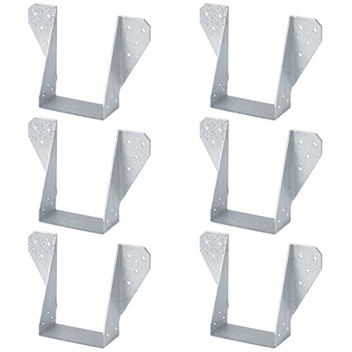 GBGS 6 Pcs 4x6 Face-Mount Joist Hanger,Inner Width:3-1/2",14 Gauge,Hot Dip Al-Zn - Image 1