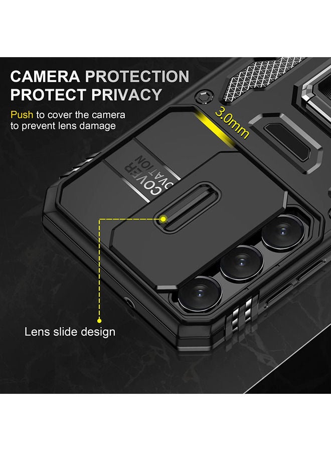 Rock Pow Samsung Galaxy S23 Plus Case with Slide Camera Cover and Screen Protector Shock Proof Grade Cover Screen and Camera Protection Rotated Ring Kickstand Heavy Duty Shockproof Protective Case - Image 5