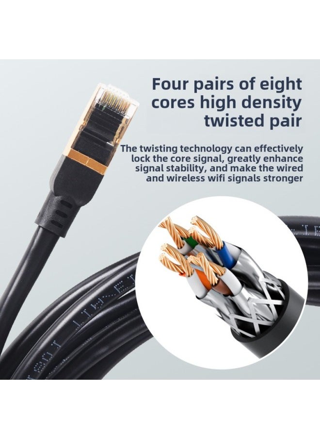Generic Class 7 10 Gigabit Oxygen-free Copper Network Cable Double Shielded Finished Jumper High-speed Cat7 Network Cable Broadband Cable Class 7 Network Cable-Color:Blue-Line Length:40 M  - Image 3