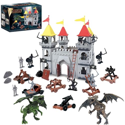 Yoyoom Medieval Castle Toy Solider Army Figures Castle Playset DIY Castle Building Set Miniature Playset with Castle Cavalry and Arrow Tower Simulated Siege War of Attack - Image 1