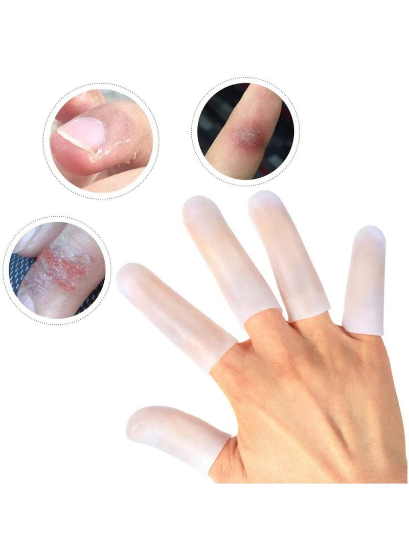 SOLARAE 10 Pieces Gel Finger Protector Cots Silicone Cover Cap Sleeves Support for Cracking Trigger - Image 2