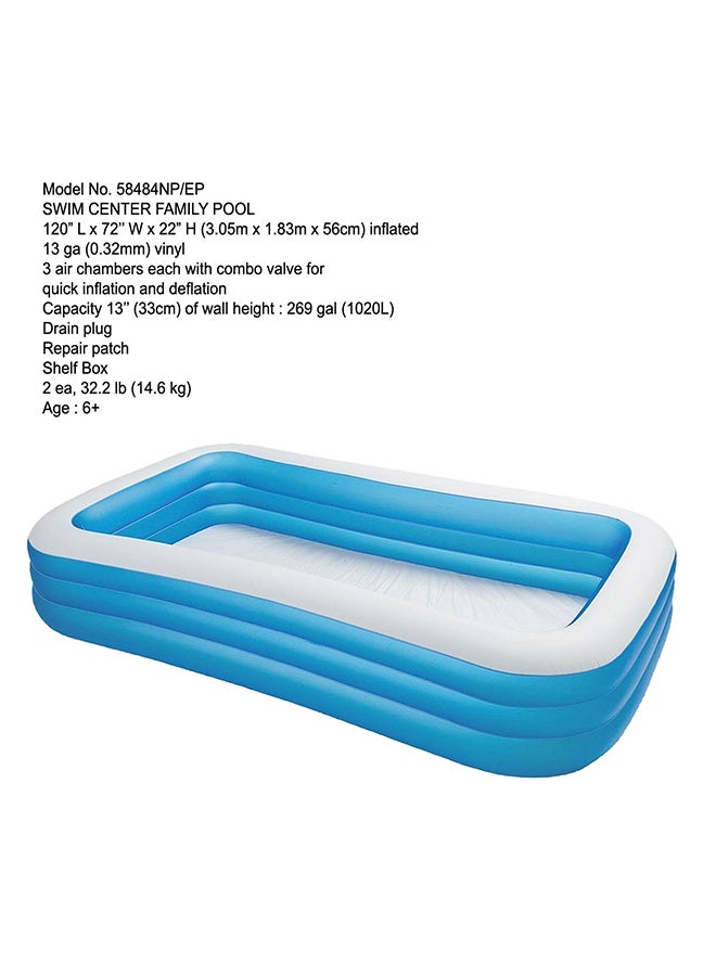 INTEX Swim Center Family Pool - Blue/White 304x189cm - Image 2