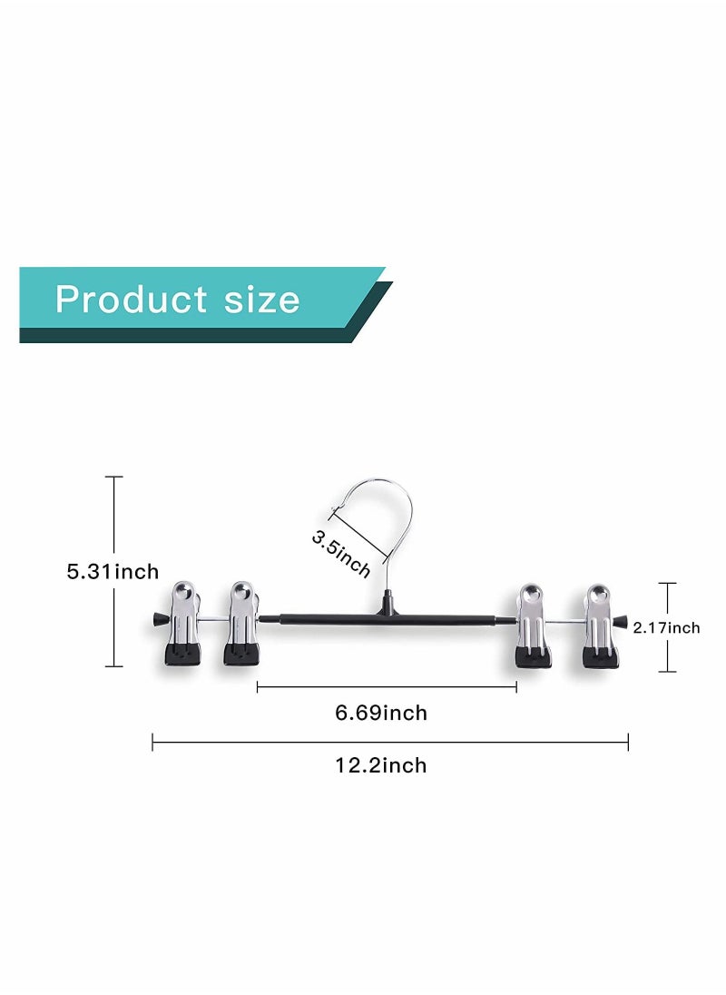 SYOSI 10 Pack Pants Hangers with Clips Skirt Hangers Adjustable Clip Hangers Non Slip, Metal Adult Baby Kids Space Saving Clothes Hangers for Closet Shorts Bottom Jeans Trouser Leggings  - Image 4