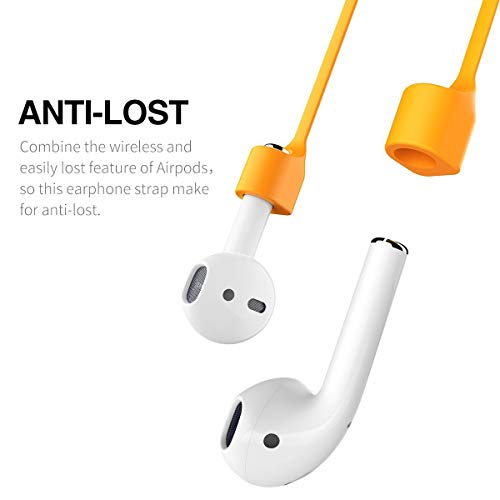 GadgetBite Anti-Lost Magnetic Strap Silicone Cable String for Apple Wireless Earphones 1/2/ Pro / 3rd Gen - Yellow - Image 4