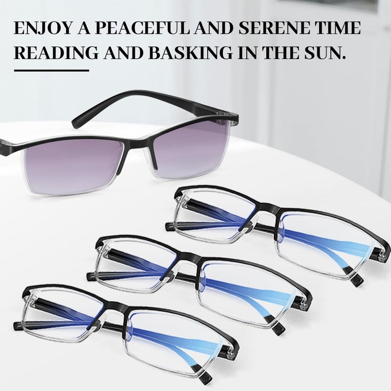 LUFF 4PCS Anti-Blu-Ray Reading Glasses Uv400,Sun Readers With Spring Hinges(2.0X) - Image 2
