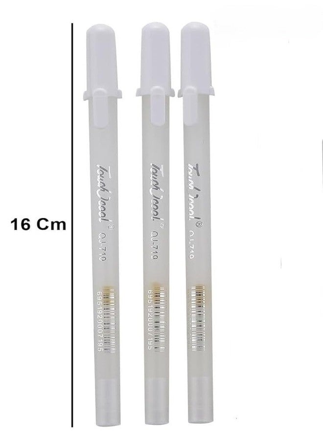 CRAFTREE - White Gel Pens for Smooth and Precise Writing - 1 mm Tip, Pack of 3, Ideal for Drawing, Mandala Arts, Students, Office, and More - Image 3