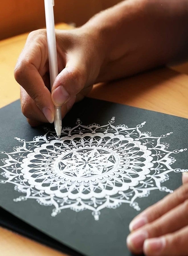 CRAFTREE - White Gel Pens for Smooth and Precise Writing - 1 mm Tip, Pack of 3, Ideal for Drawing, Mandala Arts, Students, Office, and More - Image 4