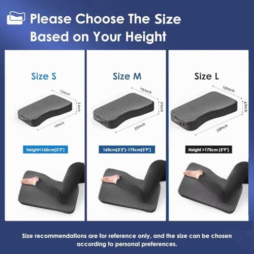 Livemy Leg Pillow for Side Sleepers, Memory Foam Knee Pillow for Side Sleeping, Leg Elevation Pillow for Hip/Back/Sciatica Pain Relief Helps Spine Alignment -15"x25" (Grey, M) - Image 4