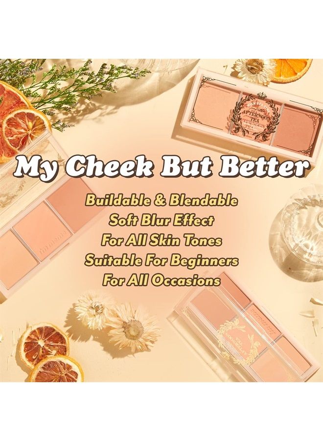 I'M MEME I'm Meme Palette - Afternoon Tea Blusher | Milk Tea Time, Blush for Cheek, Natural & Neutral, Buildable & Blendable, 3 Shades Palette, Matte Powder Blush for Face & Cheeks, For All Skin Tones, 0.42 oz  - Image 3
