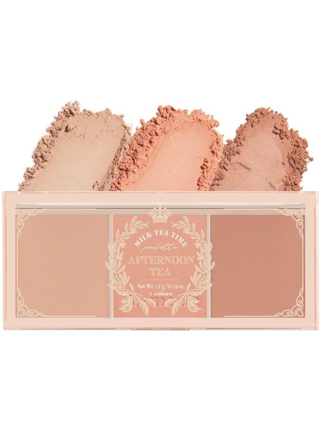 I'M MEME I'm Meme Palette - Afternoon Tea Blusher | Milk Tea Time, Blush for Cheek, Natural & Neutral, Buildable & Blendable, 3 Shades Palette, Matte Powder Blush for Face & Cheeks, For All Skin Tones, 0.42 oz  - Image 1