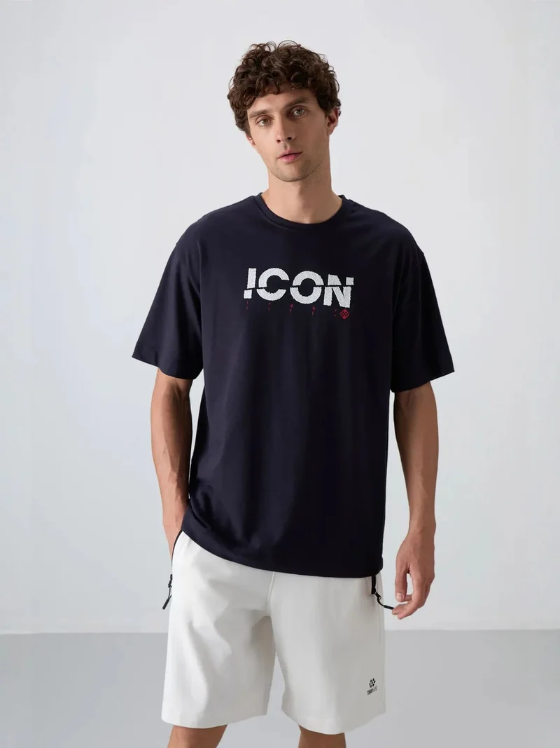 TOMMYLIFE TOMMY Oversized Logo Print Crew Neck T-Shirt