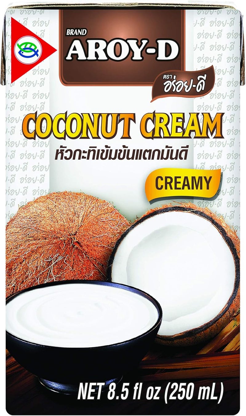 Aroy D Aroy-D Creamy Coconut Cream, 8.5 Fl Oz (Pack of 6) - 100% Pure and Vegan - Image 1