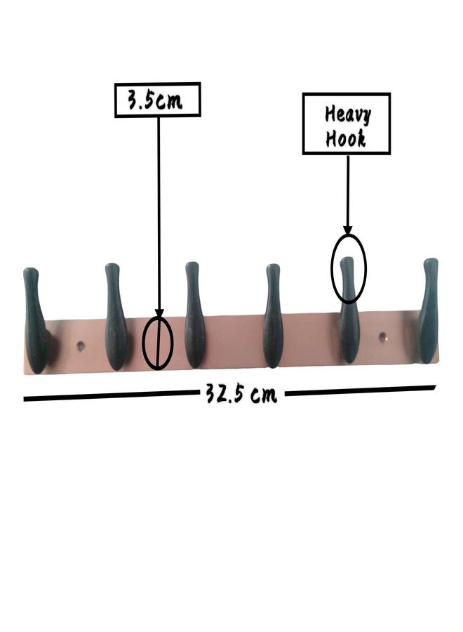 NYCAA Pack of 2 Premium Stainless Steel and Aluminium 6 Pin Hooks Wall Hanger Door Hanger for Hanging Clothes, Keys, Towels Bathroom Accessories (I Rose Gold and Black Finish Colour) - Image 5