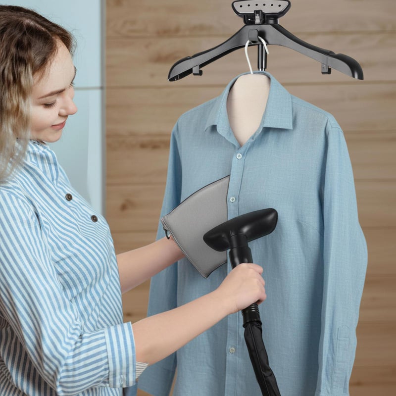 Grinsvalley Foldable Steam Board with Ironing Glove and Storage Bag 36" x 16" Foldable Steam Board 360Â° Rotating Hook for High Pressure Clothes Steaming Standing Steamer for Home and Travel Use - Image 4
