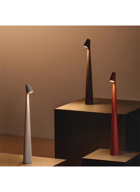 Rechargeable LED Touch Control Table Lamp with Three Adjustable Colors, Suitable for Reading And Studying in The Bedroom Or Living Room(BLACK)