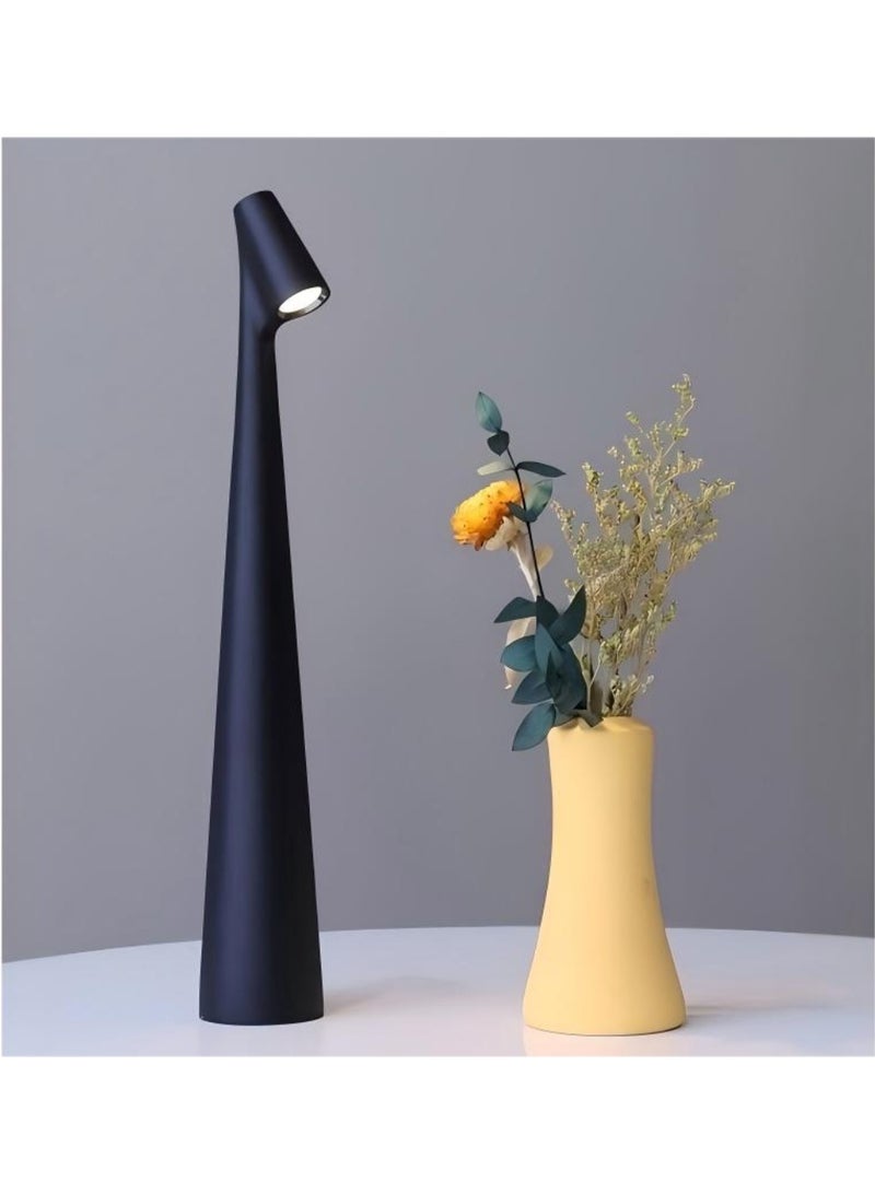 سِيمِير مصباح طاولة LED قابل لإعادة الشحن مع ثلاث ألوان قابلة للتعديل، مناسب للقراءة والدراسة في غرفة النوم أو غرفة المعيشة (أسود) - Image 3