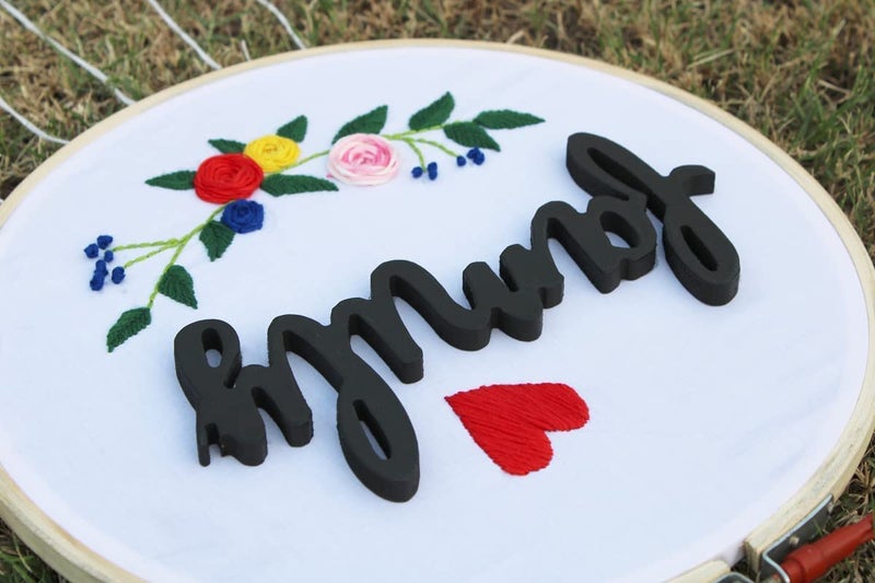 VAH- Kya Bat Hai !! VAH Family Word Embroidery Hoop Art Work Gift with Wool Tassels for Gift on Special Events ( Home décor, Wall décor, Wall Hanging)  - Image 4