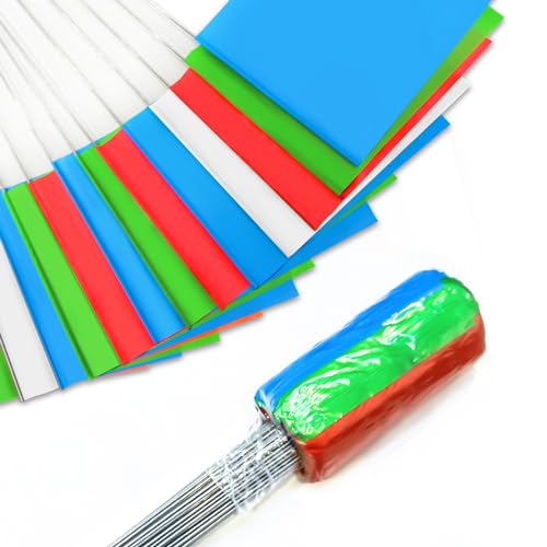 Zozen 100Pack Marking Flags, Red & Green & Blue & White, Writable / 15x4x5 Inch, Yard Flags for Lawn & Irrigation & Landscape & Sprinkler & Survey & Dog Training. - Image 1