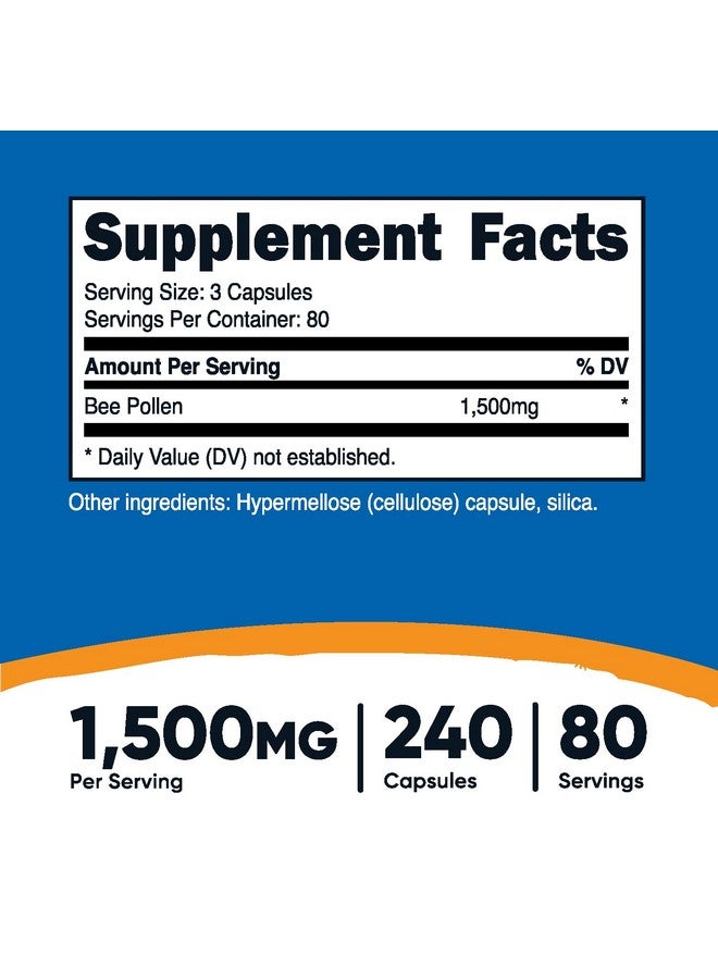 Nutricost Bee Pollen (240 Capsules, 80 Servings) (1,500MG Per Serving) - Non-GMO, GMP Compliant - Image 2