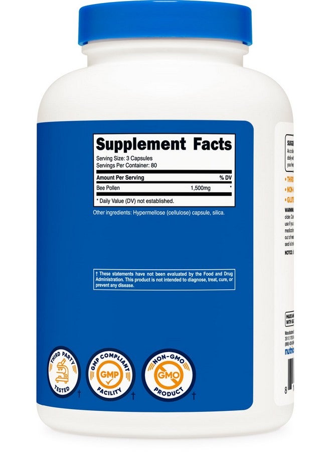 Nutricost Bee Pollen (240 Capsules, 80 Servings) (1,500MG Per Serving) - Non-GMO, GMP Compliant - Image 5