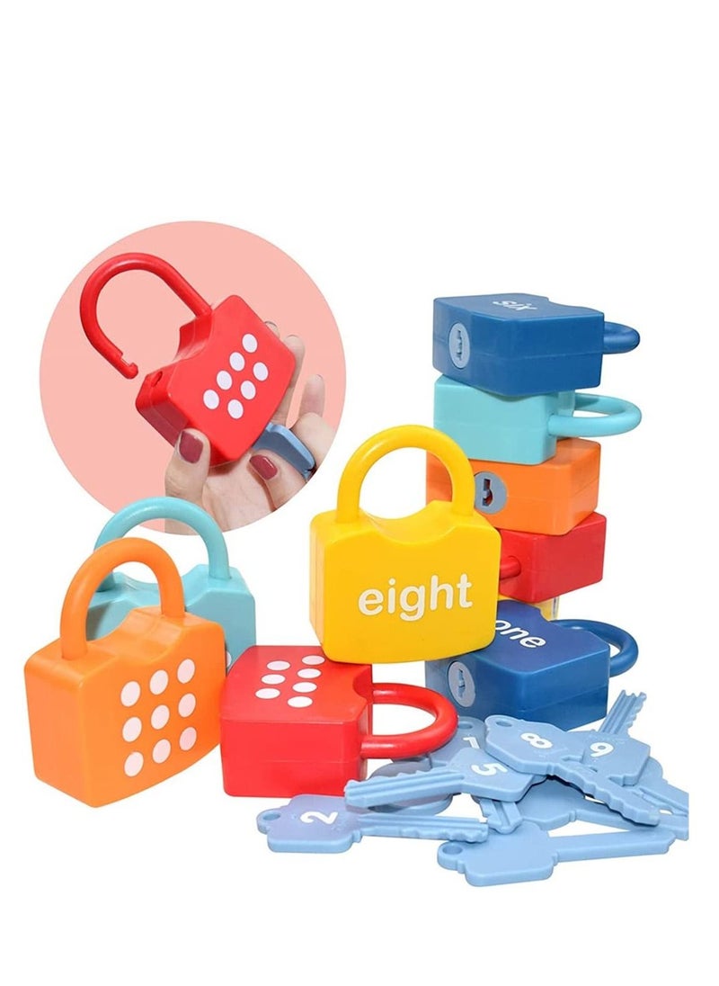 MIXDE 10PCS Kids Learning Locks with Keys Numbers Matching & Counting Montessori Math Educational Toys for Toddlers Ages 3 yrs+ Boys and Girls Preschool Games Gifts  - Image 2