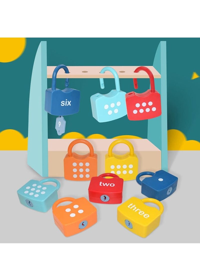 MIXDE 10PCS Kids Learning Locks with Keys Numbers Matching & Counting Montessori Math Educational Toys for Toddlers Ages 3 yrs+ Boys and Girls Preschool Games Gifts  - Image 4