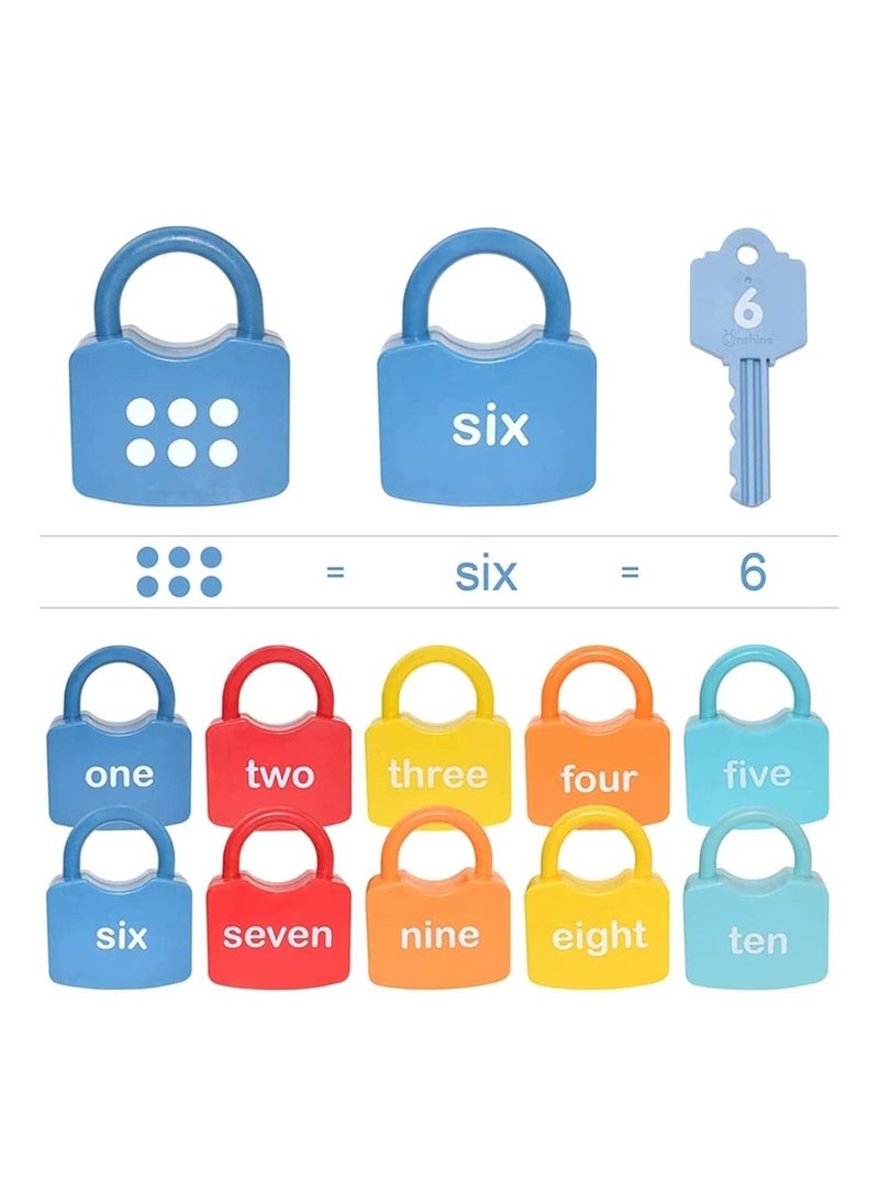 MIXDE 10PCS Kids Learning Locks with Keys Numbers Matching & Counting Montessori Math Educational Toys for Toddlers Ages 3 yrs+ Boys and Girls Preschool Games Gifts  - Image 3