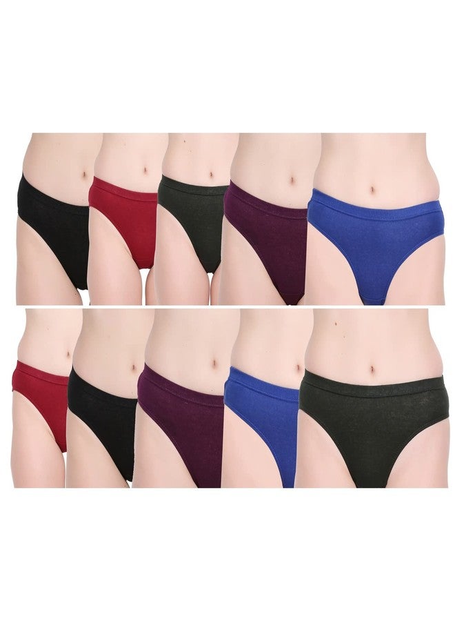 Rupa Jon Women's Plain Cotton Panty (Pack of10) (85)(Colors and Prints May Vary) - Image 1