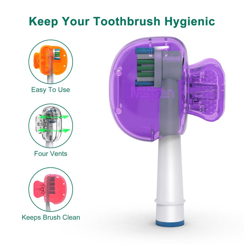 Mspan غطاء رأس فرشاة الأسنان الكهربائية Mspan: غطاء فرشاة الأسنان الصوتية لحماية السفر، علبة حماية بلاستيكية، مجموعة قيمة - Image 3