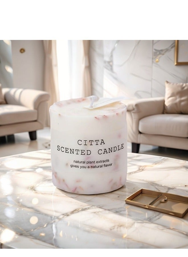 Cylindrical soy wax aromatic candle - natural fragrance, elegant decoration  - Image 2