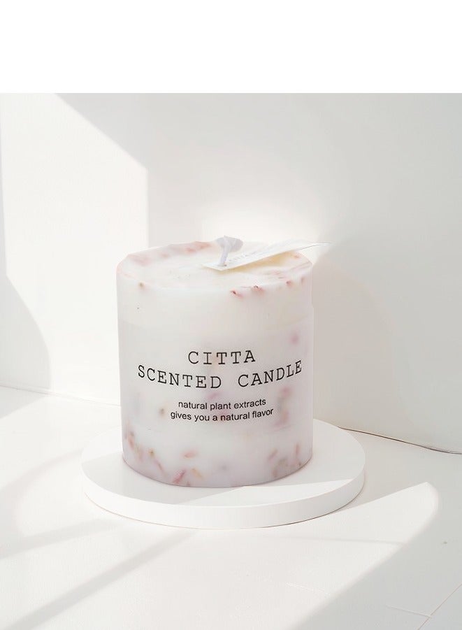Cylindrical soy wax aromatic candle - natural fragrance, elegant decoration  - Image 1