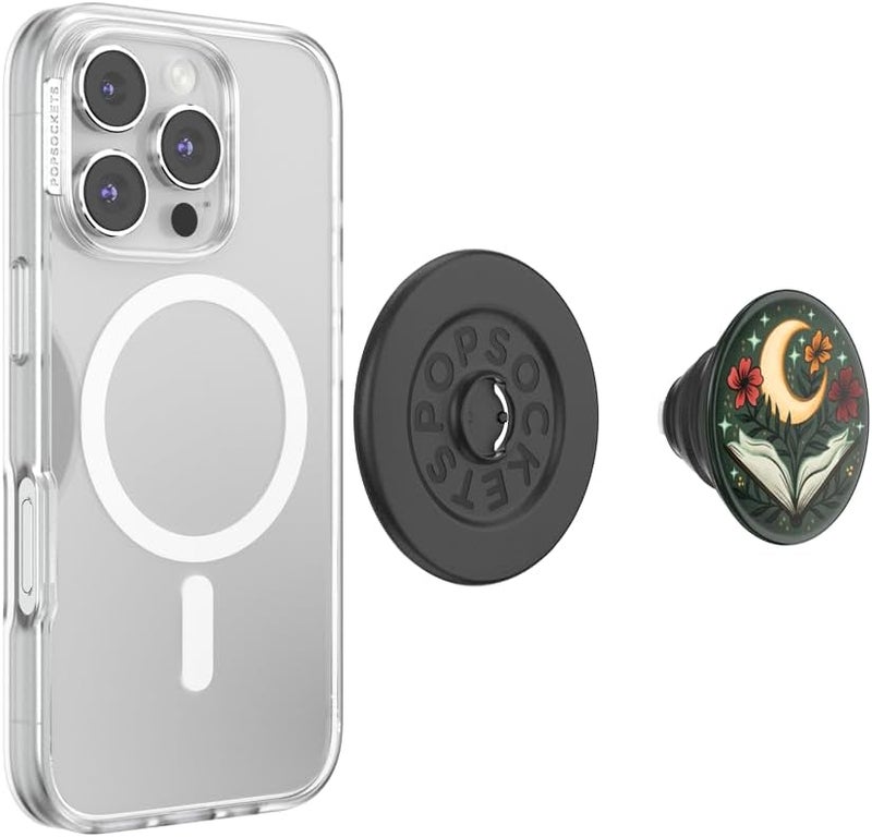 POPSOCKETS PopGrip for MagSafe, Magnetic Phone Grip & Stand, Swappable Top, Secure Grip for iPhone MagSafe Cases, Kickstand for Hands-Free Viewing, Wireless Charging Compatible - One More Chapter - Image 1
