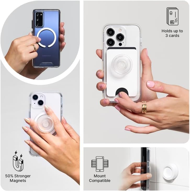 POPSOCKETS PopGrip for MagSafe, Magnetic Phone Grip & Stand, Swappable Top, Secure Grip for iPhone MagSafe Cases, Kickstand for Hands-Free Viewing, Wireless Charging Compatible - One More Chapter - Image 3