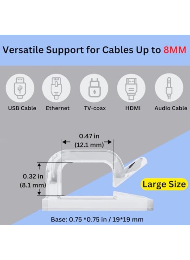 Topavatop 45PCS Outdoor Light Clips (Large, Clear), Christmas Light Clips for String Lights, Adhesive Cable Clips for Cable Management Cord Organizer, Wire Holders Hooks for Wall, Car, PC - Image 3
