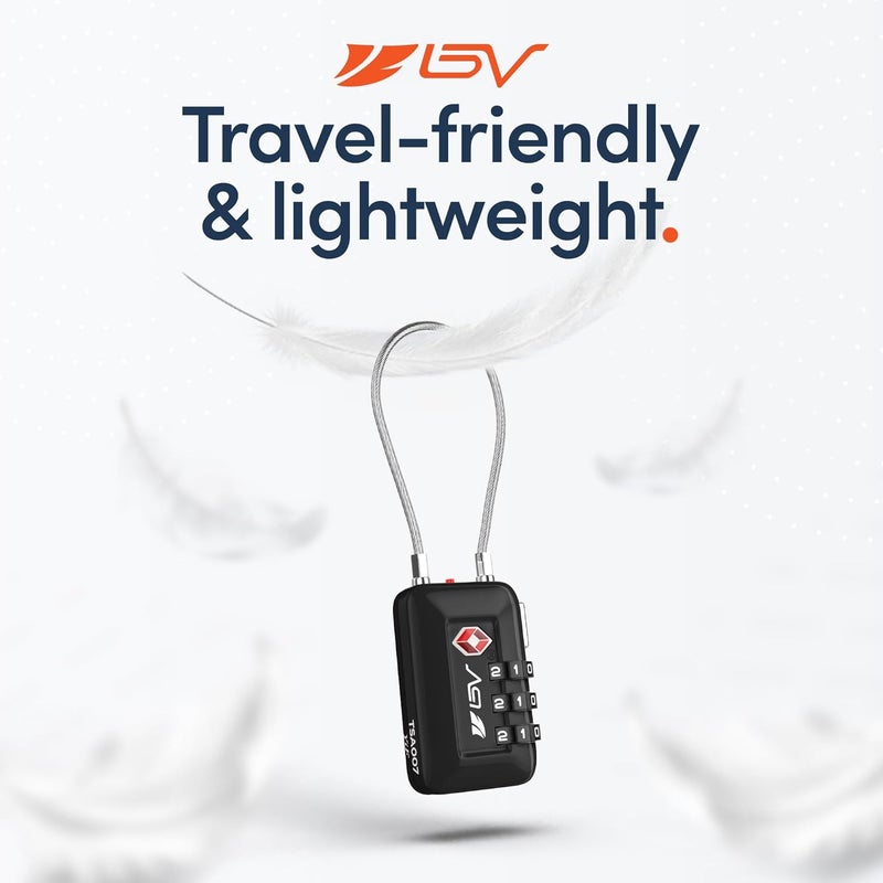 BV TSA Accepted Luggage Travel Lock, Set-Your-Own Combination Lock for School Gym Locker, Luggage Suitcase Baggage Locks, Filing Cabinets, Toolbox, Case (Black, 2 Pack) - Image 5