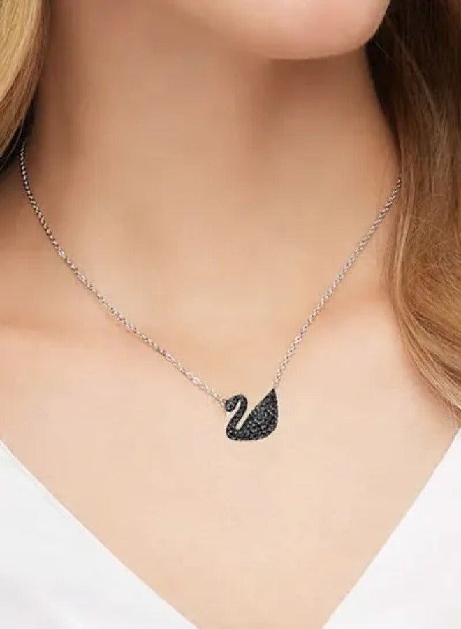Generic  Rhodium Plated Iconic Swan Pendant Necklace - Image 2