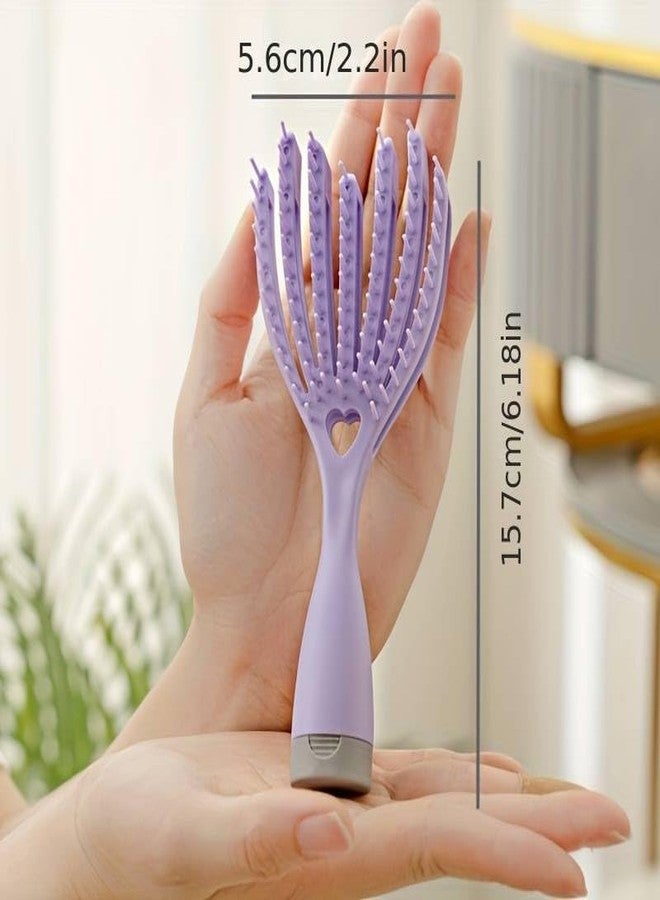GLIVE (LABEL) Multifunctional Massage Hairbrush for Straight, Curly and Wet Hair Detangler Brush, Fan Shape Hair Fluffy Comb with Little Space Massage Brush Head Hair Comb - Image 4
