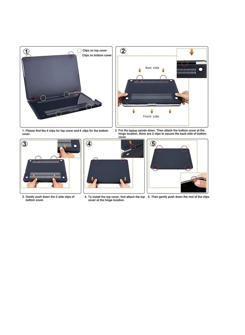 متوافق مع حافظة MacBook Pro مقاس 13 بوصة (موديل A1278 مع قرص مضغوط) إصدار قديم أوائل 2012 2011 2010 2009 2008 غطاء حماية من البلاستيك الصلب، أسود - Image 4